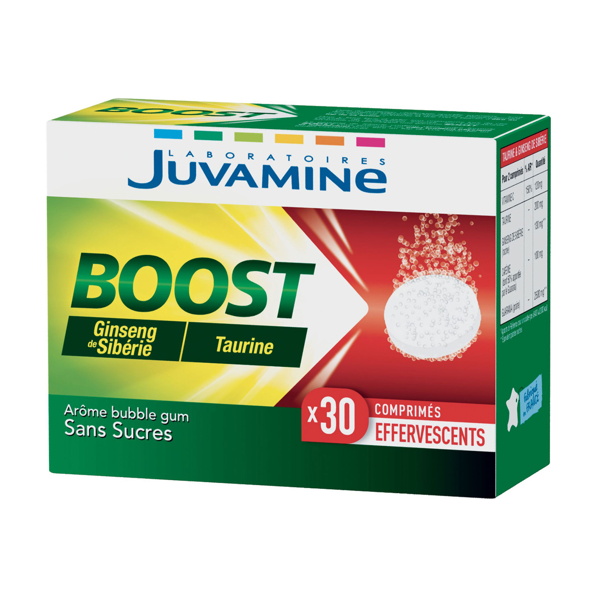 Женьшень та таурин Juvamine Boost, 30 шипучих таблеток